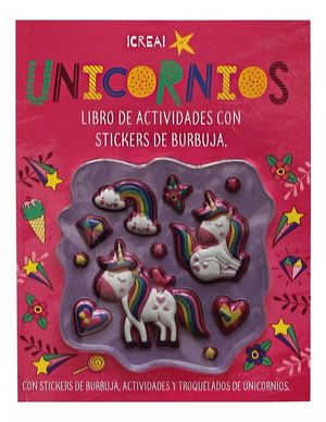 Unicornios libro de actividades con stickers de burbuja