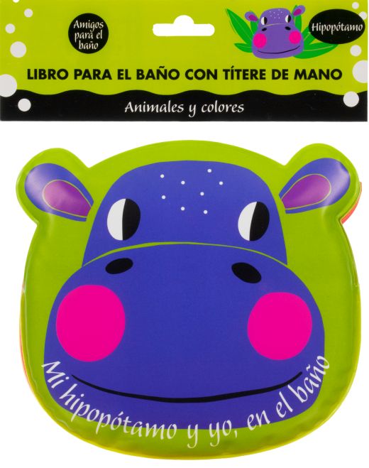 Libro para baño con títere de mano: Hipopótamo